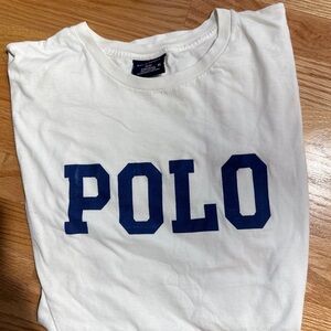 Polo by Ralph Lauren White Tee with Navy Accents
